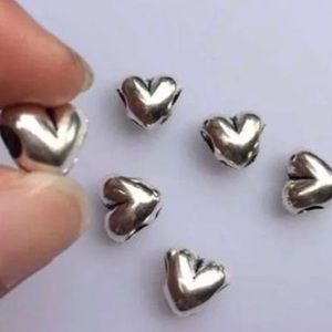2pc Silver Heart Charms